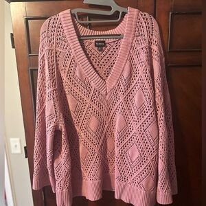 Torrid Dusty Rose V-Neck Sweater